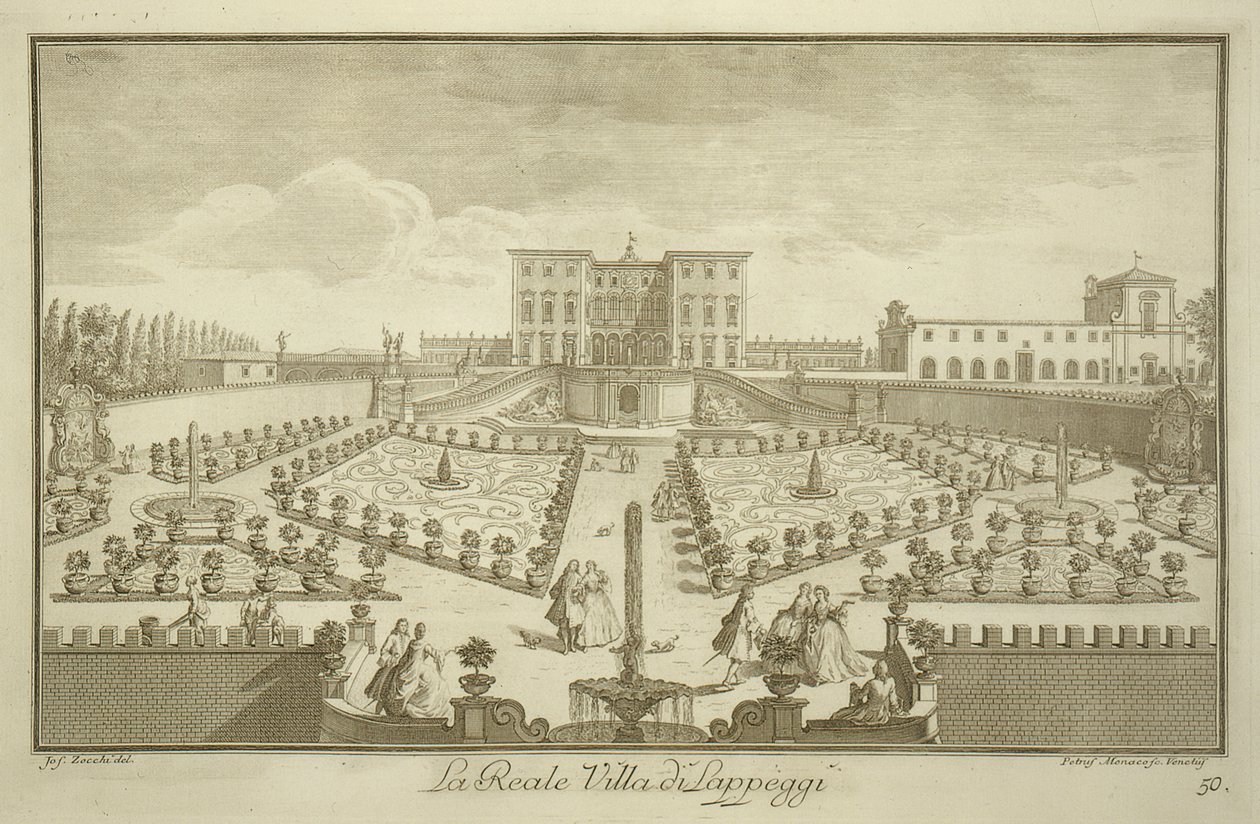 Villa Lappeggi, Toscanan näkymät, julkaistu n. 1744-57 tekijältä Giuseppe Zocchi