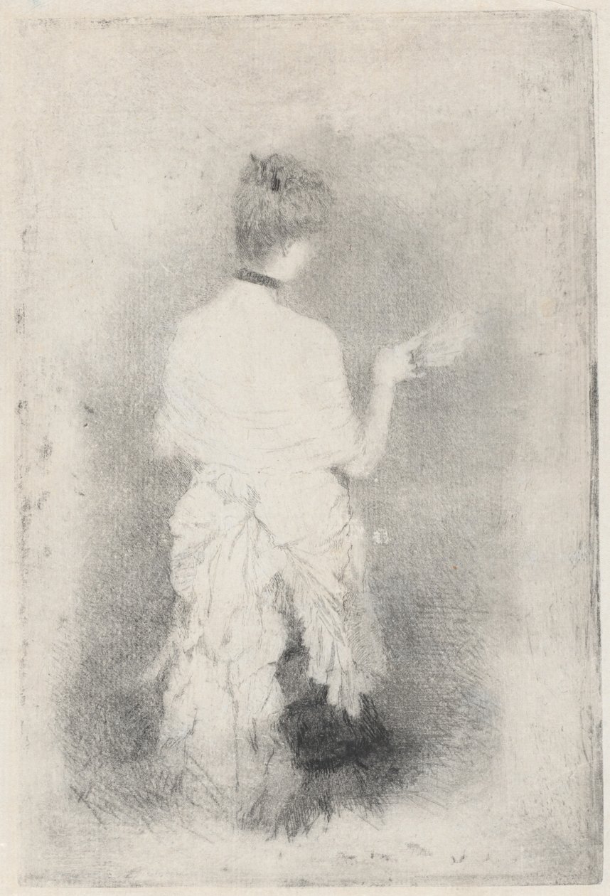 Tyylikäs nuori nainen takaa katsottuna tekijältä Giuseppe de Nittis
