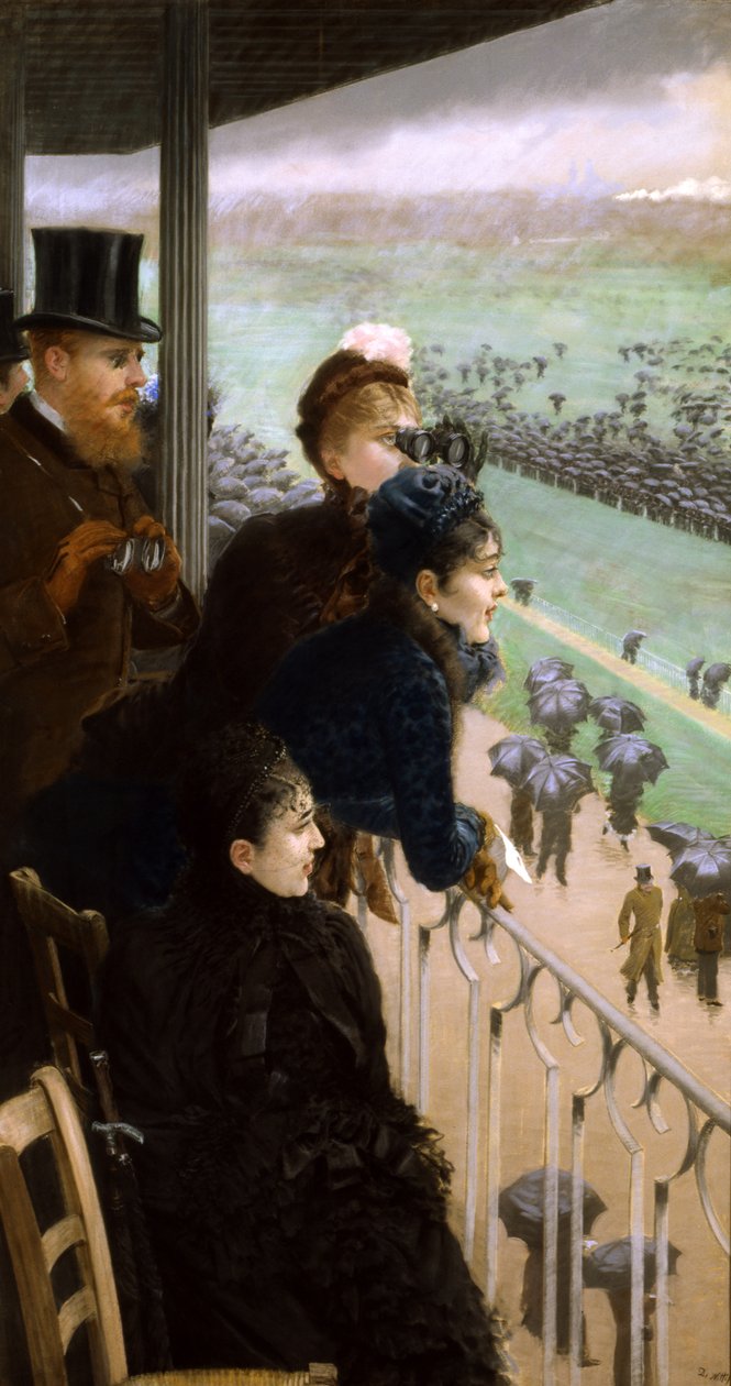 Bois de Boulognen kilparata (pastelli paperille) tekijältä Giuseppe de Nittis