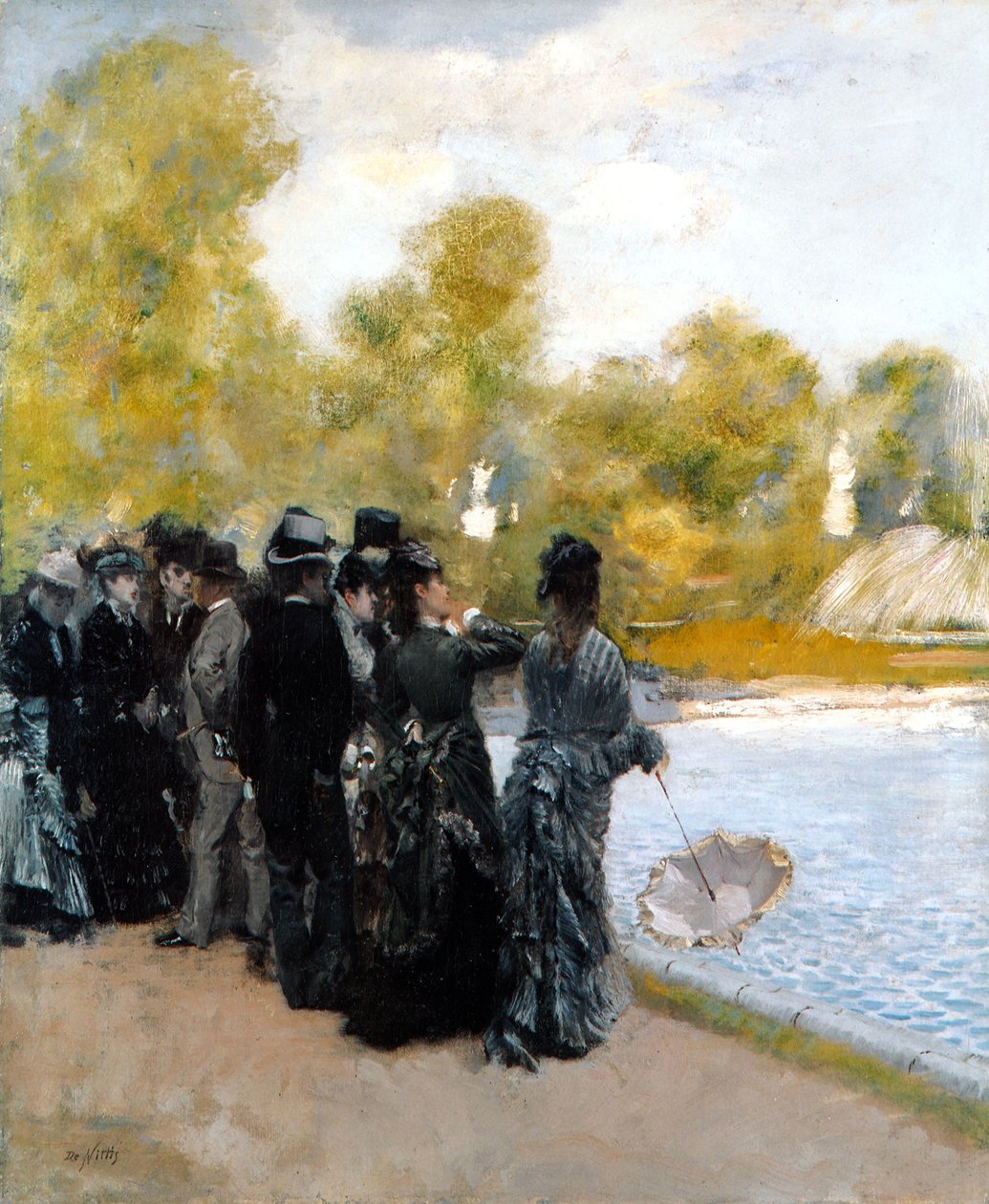 Uima-allas Jardin du Luxembourgissa tekijältä Giuseppe de Nittis