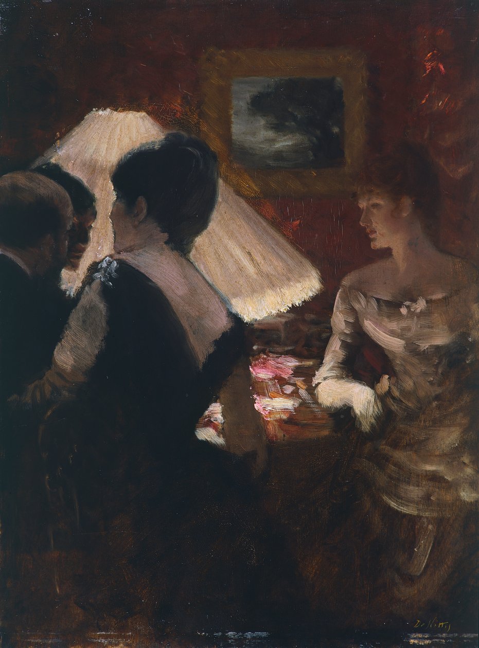 Lampunvarjostimen ympärillä tekijältä Giuseppe or Joseph de Nittis