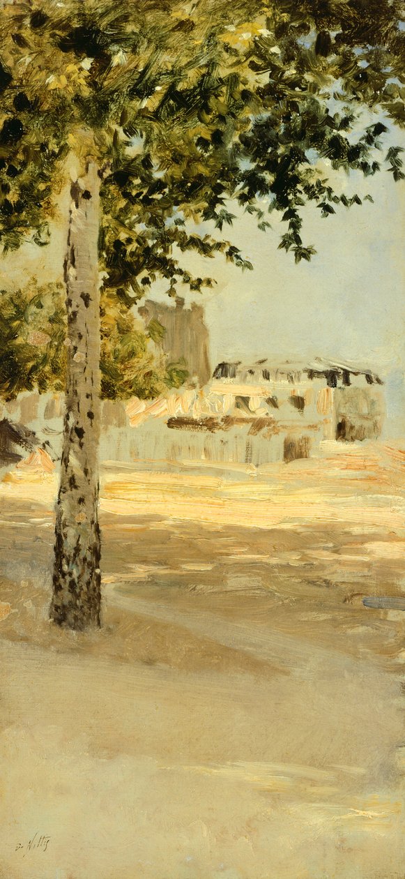 Lähellä Pariisia, kirjoittanut Giuseppe de Nittis, öljy kankaalle tekijältä Giuseppe or Joseph de Nittis