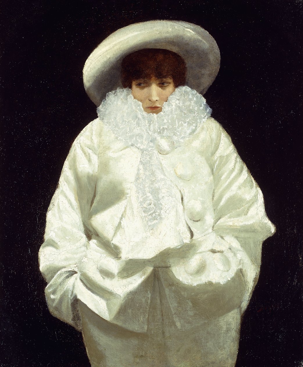 Sarah Bernhardt Pierrotina, tekijältä Giuseppe or Joseph de Nittis