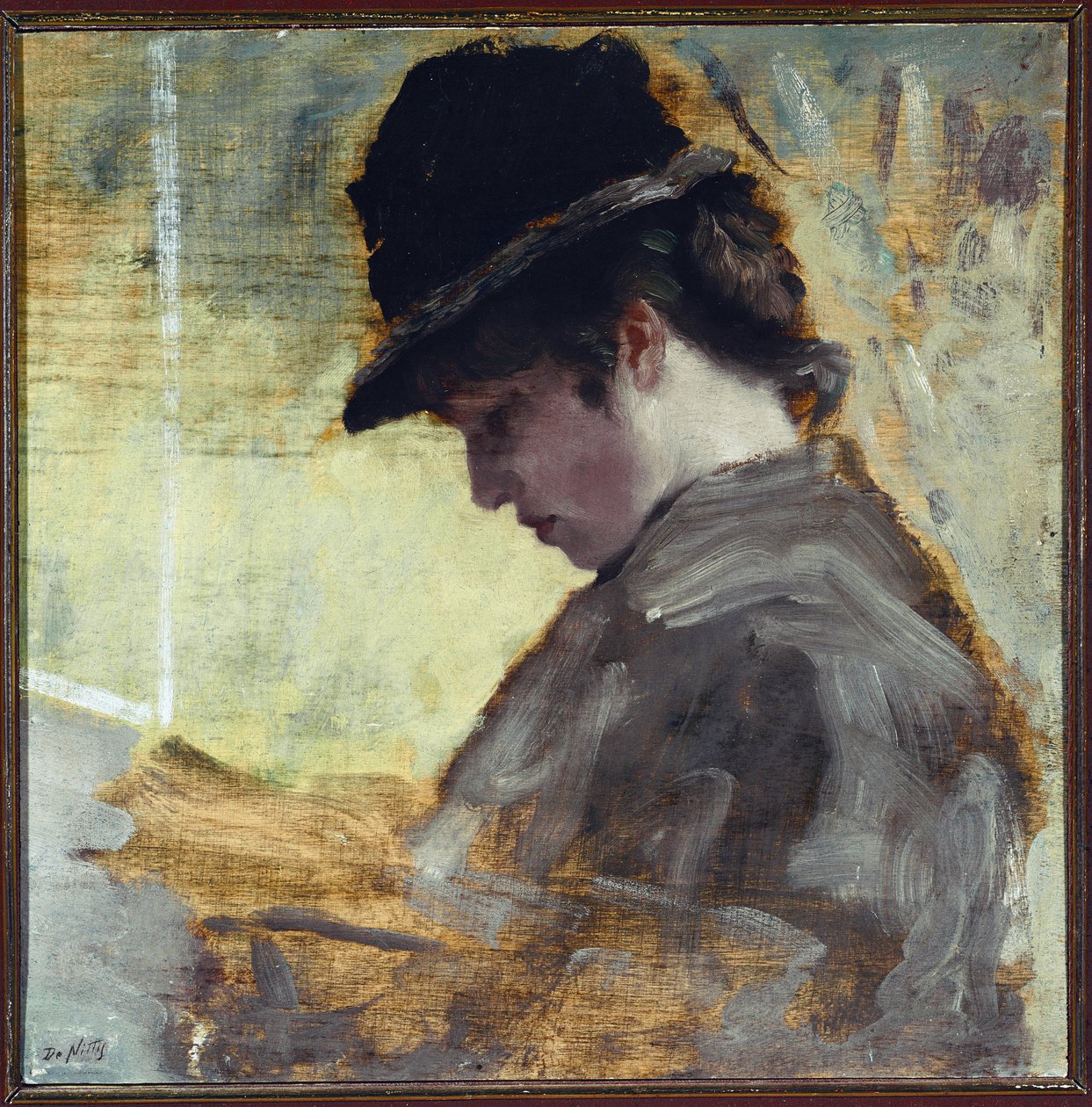 Englantilainen tyttö (öljy kankaalle tekijältä Giuseppe or Joseph de Nittis