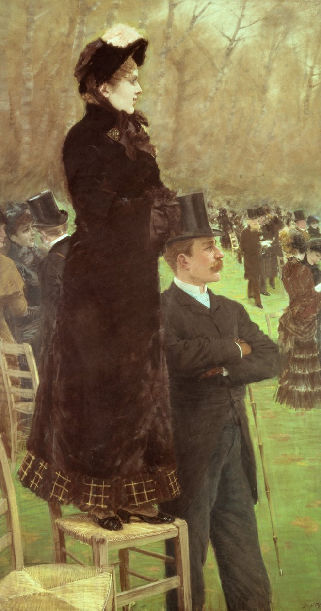 Kilpailut Auteuilissa, Pariisissa (öljy kankaalle) tekijältä Giuseppe or Joseph de Nittis
