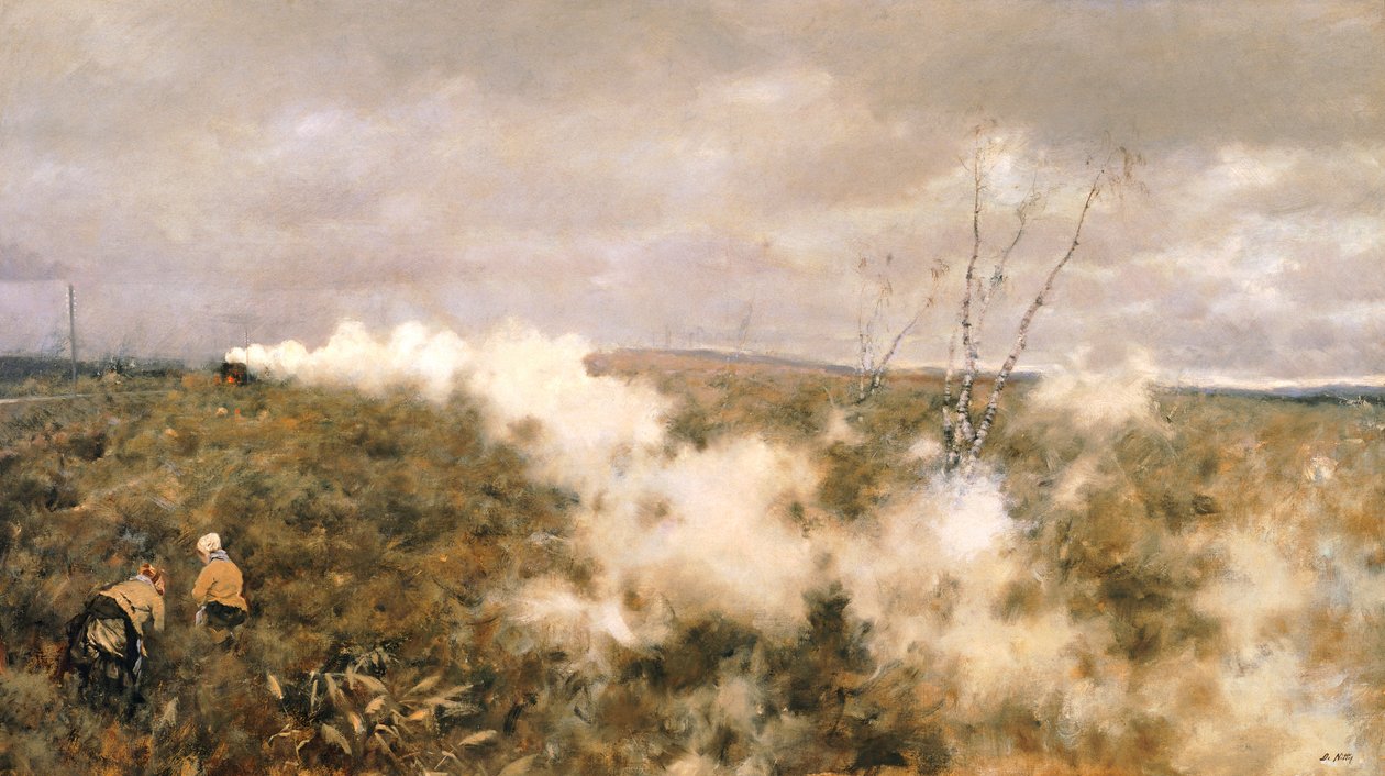 Juna kulkee tekijältä Giuseppe or Joseph de Nittis