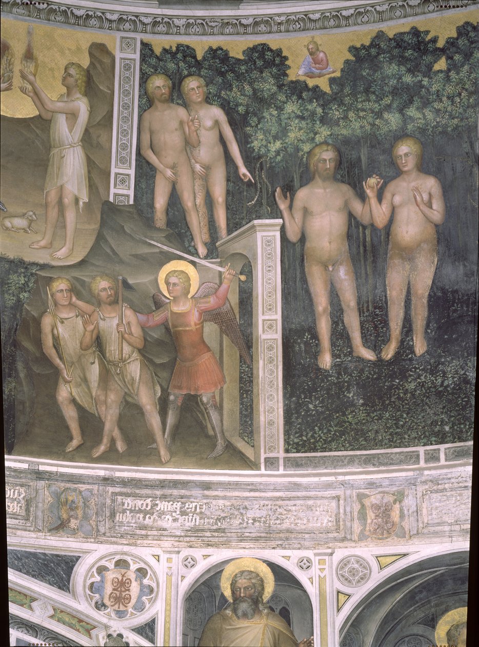 Perisynti ja karkotus paratiisista, 1360-70 tekijältä Giusto di Giovanni de Menabuoi