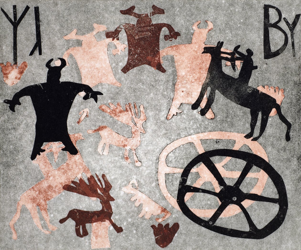 Rock Painting, 1994 (monotypia) tekijältä Gloria Wallington