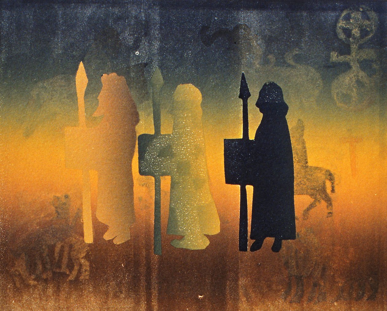 Holy Ground, 2000 (monoprintti) tekijältä Gloria Wallington