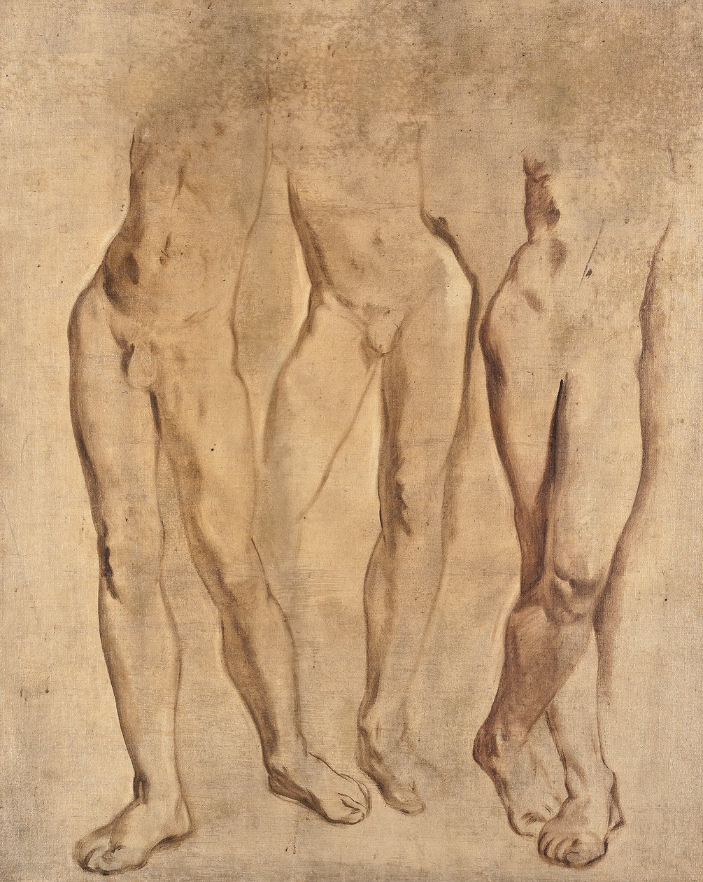 Kolme tutkimusta miesalastosta, n. 1923-24 (öljy kankaalle) tekijältä Glyn Warren Philpot