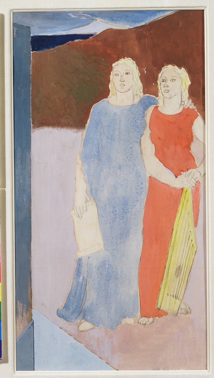 Kaksi muusaa runoilijan haudalla, 1937 tekijältä Glyn Warren Philpot