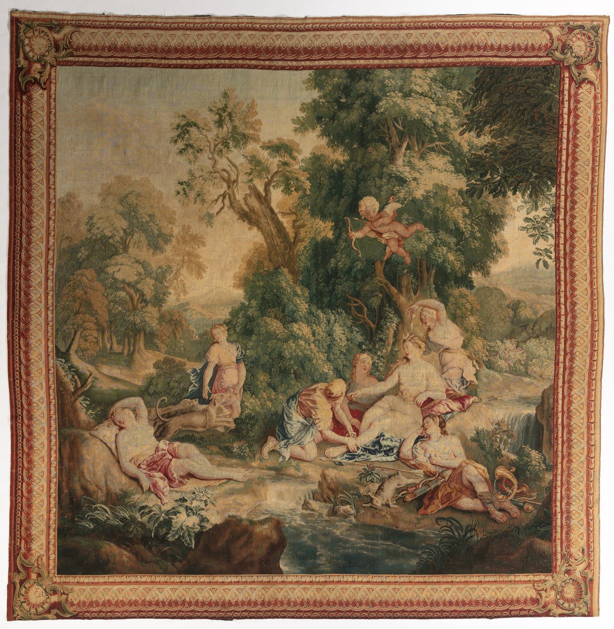 Dianan paluu takaa-ajoista Ovidiuksen metamorfoosien sarjasta, 1704-1731. tekijältä Gobelins