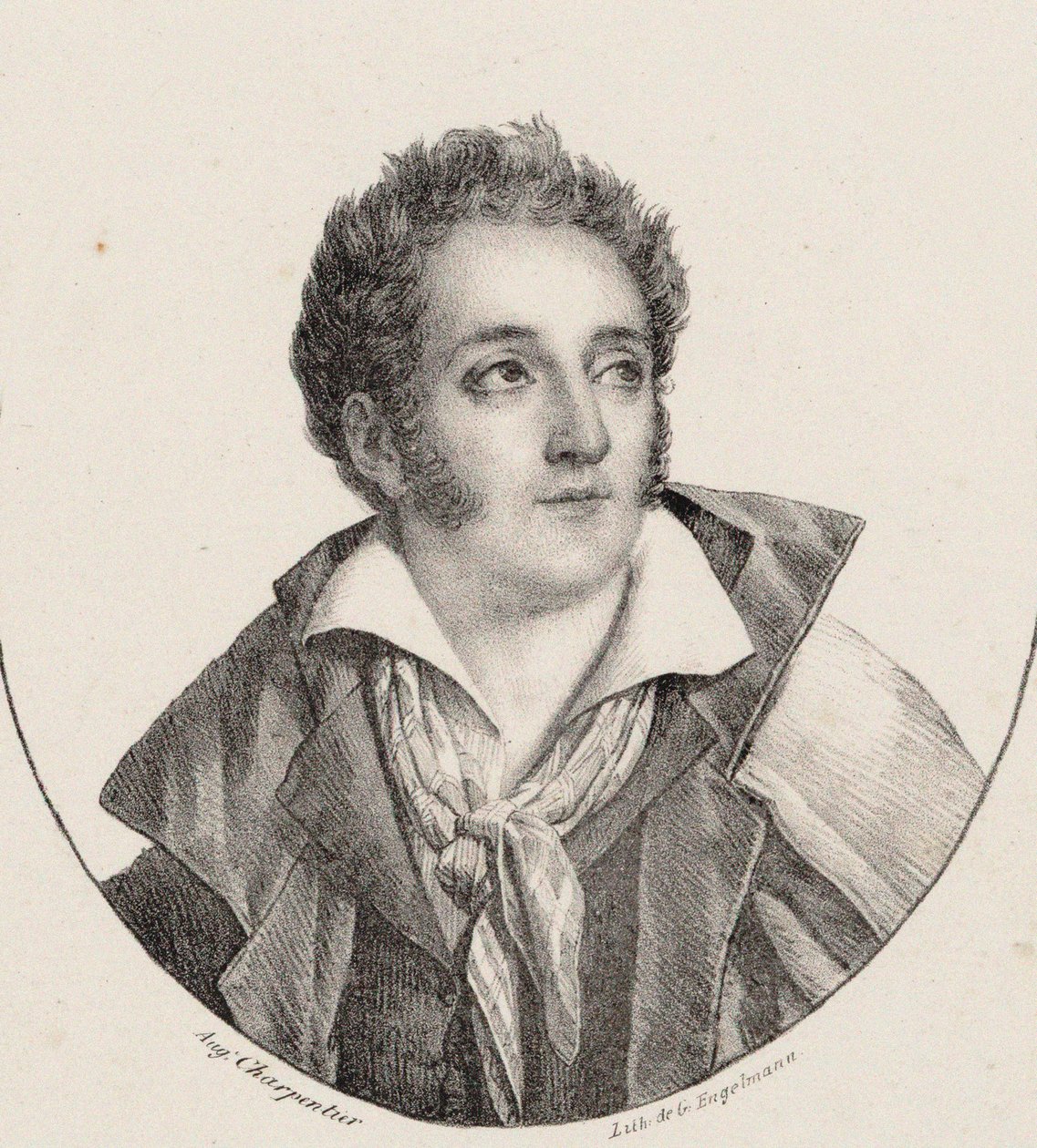 Muotokuva säveltäjä François Charles Mansuista 1785-1847. tekijältä Godefroy Engelmann