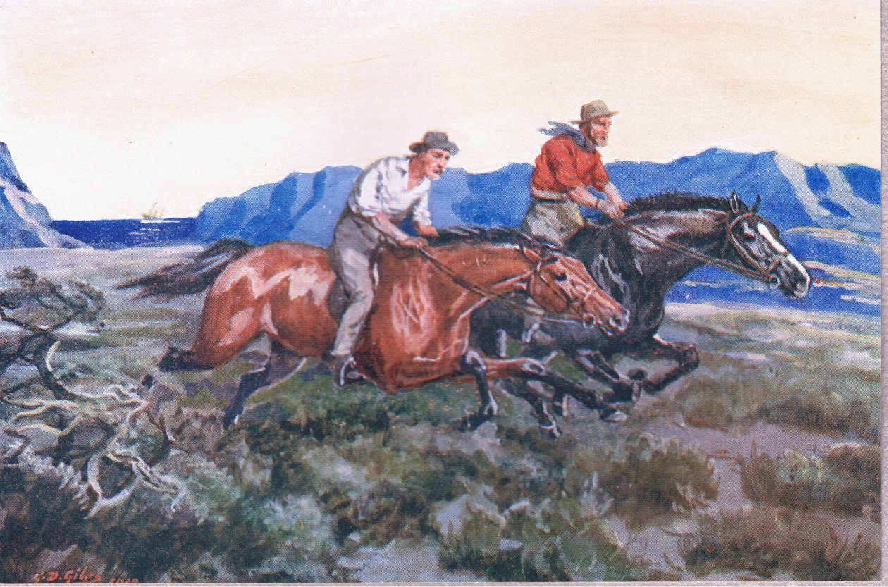 Hylystä, T. N. Foulisin julkaisemasta Adam Lindsay Gordonin runoista, 1912 tekijältä Godfrey Douglas Giles