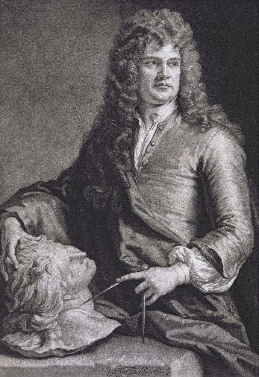 Grinling Gibbons (1648-1721) tekijältä Godfrey Kneller