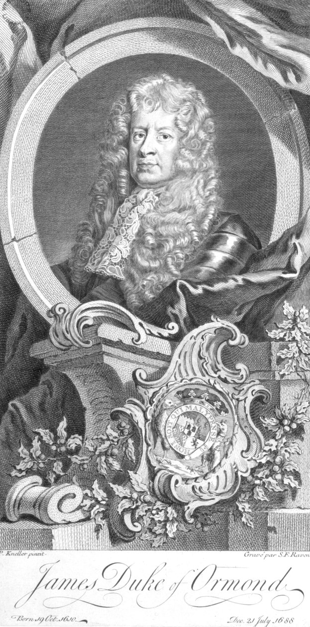 James Butler, Ormonden ensimmäinen herttua (1610-88), kaivertaja Simon Francois Ravenet (1706-74). tekijältä Godfrey Kneller