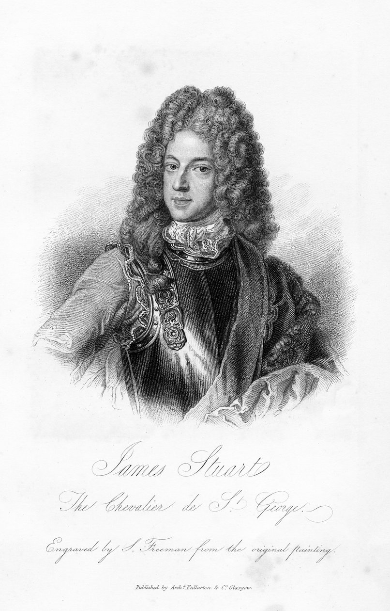 James Stuart, Chevalier de S. George, printti S. Freeman, n. 1845 tekijältä Godfrey Kneller