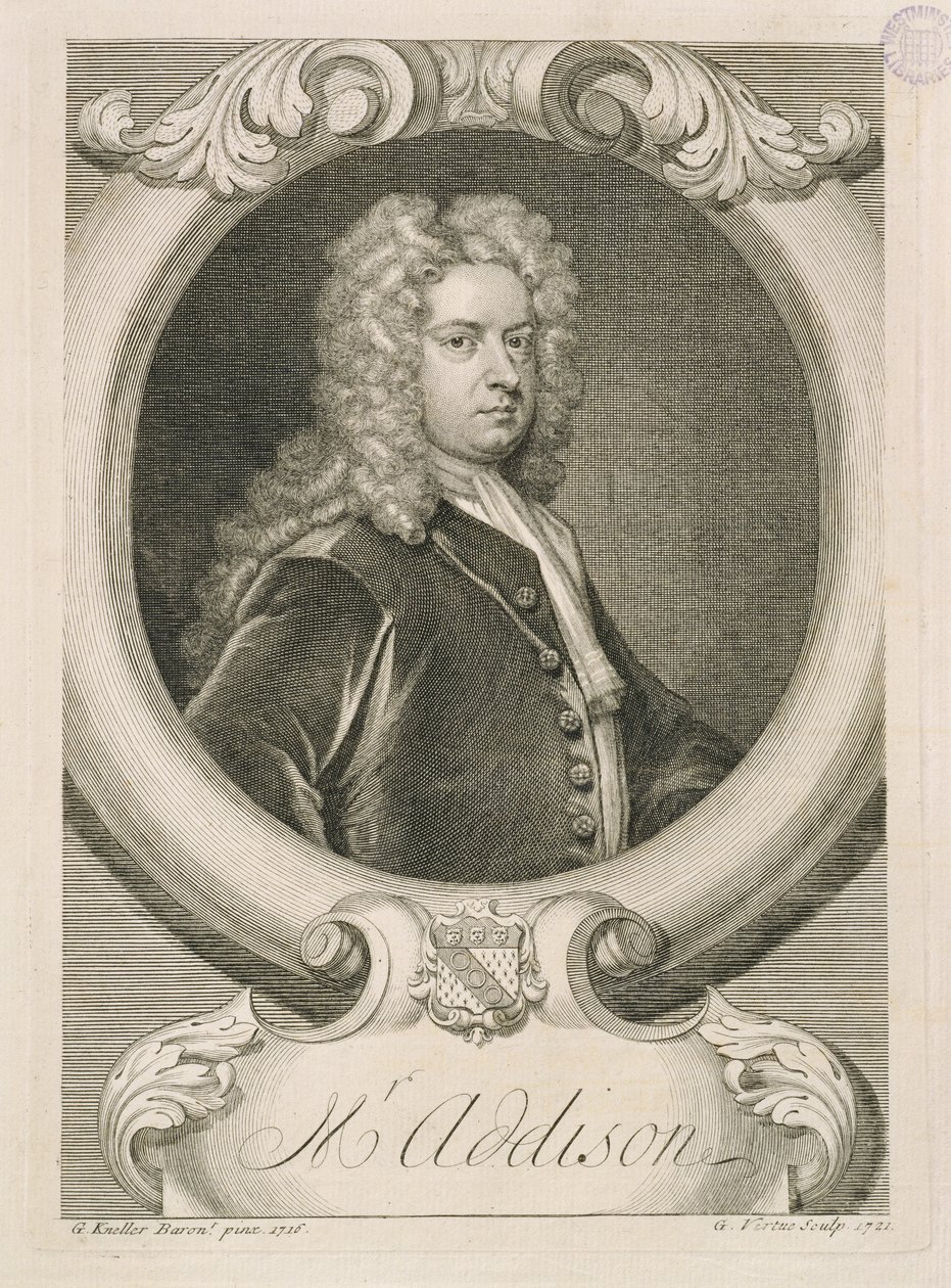 herra Addison, kaiverrus George Vertue (1684-1756), 1721 tekijältä Godfrey Kneller
