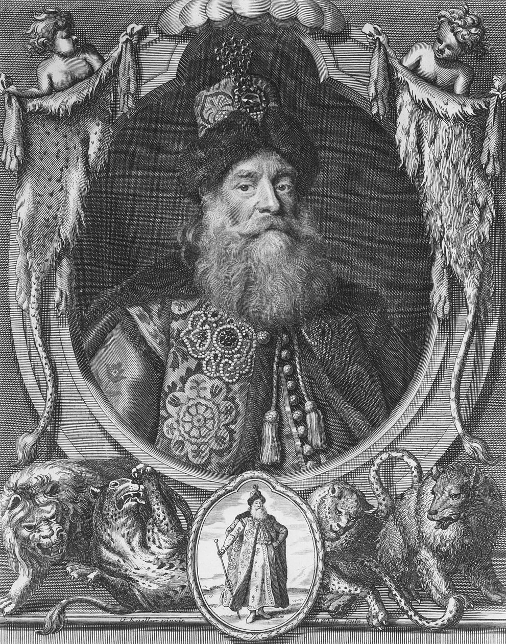 Peter John Potemkin, kaivertaja R. White tekijältä Godfrey Kneller