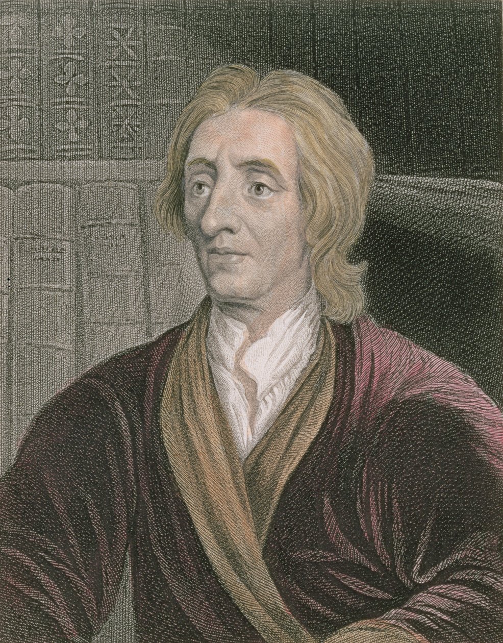 John Locken (1632-1704) muotokuva, kaivertanut James Posselwhite (1798-1884) pub. Kirjailija: William Mackenzie tekijältä Godfrey Kneller