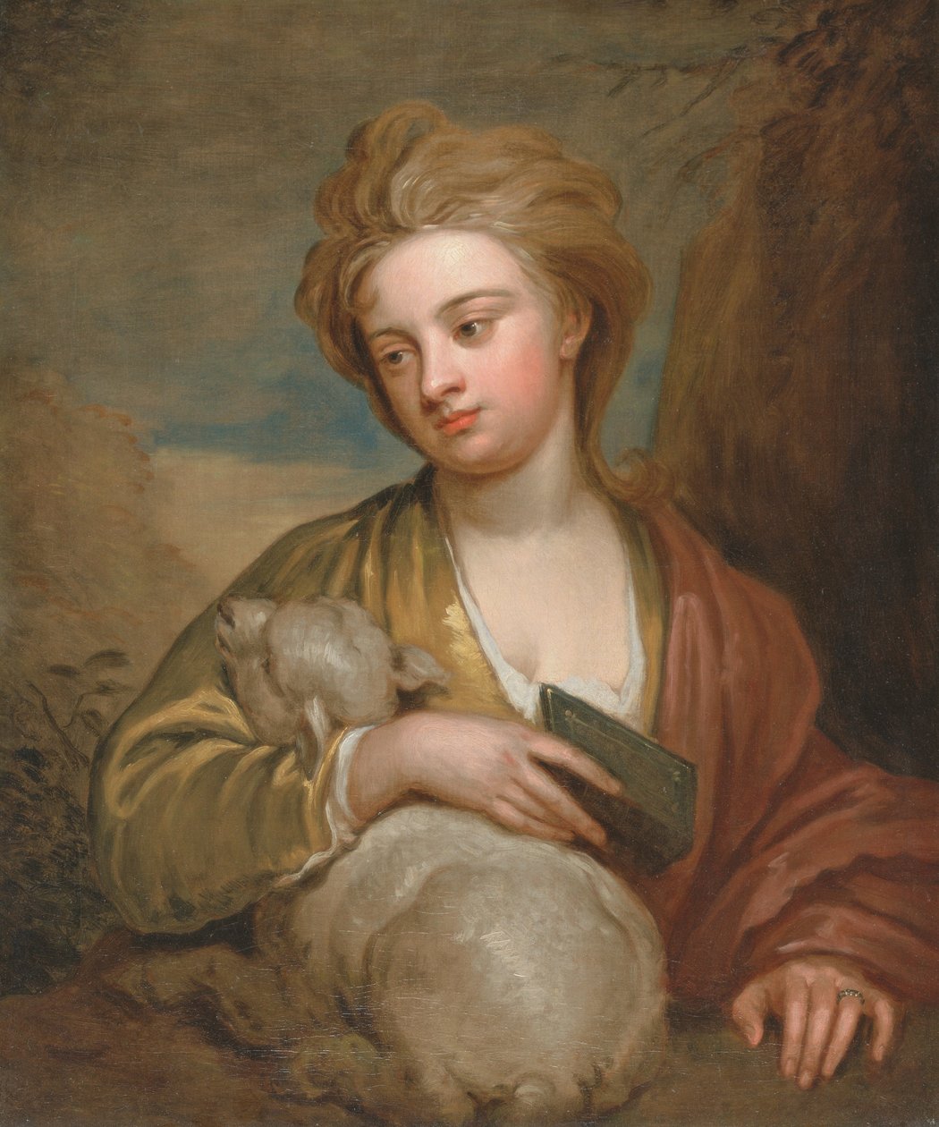 Naisen muotokuva St.Agnes, perinteisesti tunnistettu Catherine Vossiksi tekijältä Godfrey Kneller