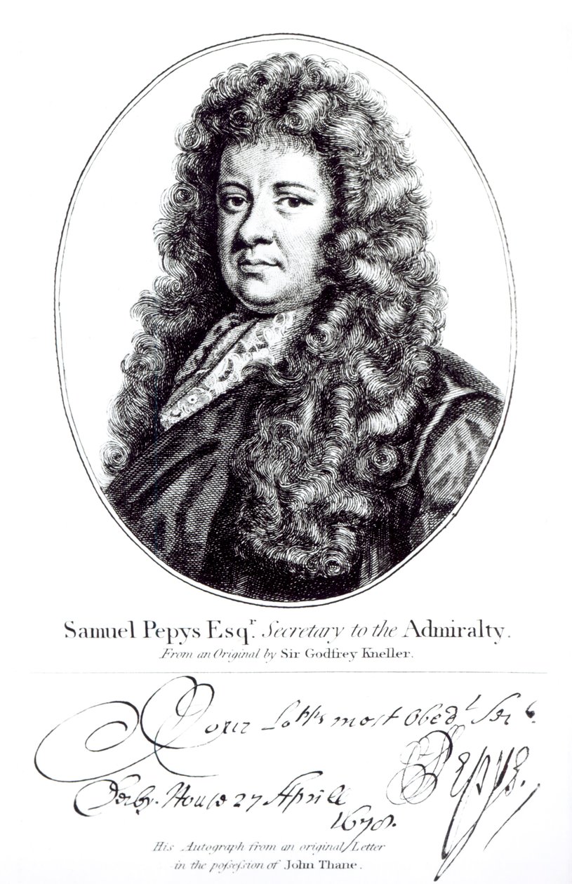 Samuel Pepys (1633-1703) tekijältä Godfrey Kneller