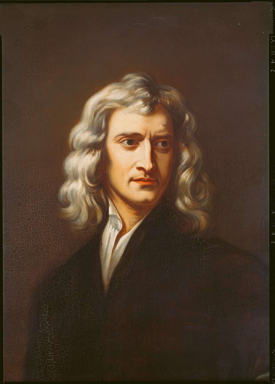 Sir Isaac Newton 1642-1723 öljy kankaalle yksityiskohta 159042 tekijältä Godfrey Kneller