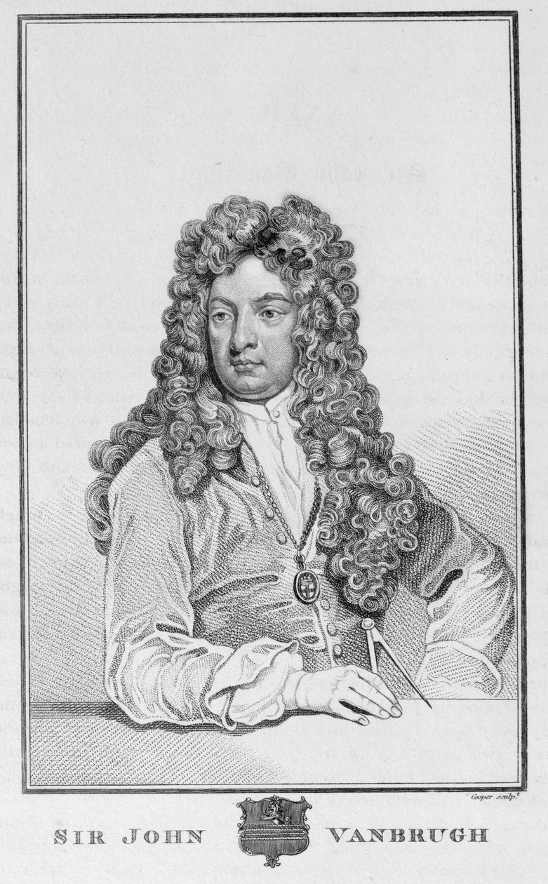 Sir John Vanbrugh (1664-1726), kaivertaja Richard Cooper tekijältä Godfrey Kneller