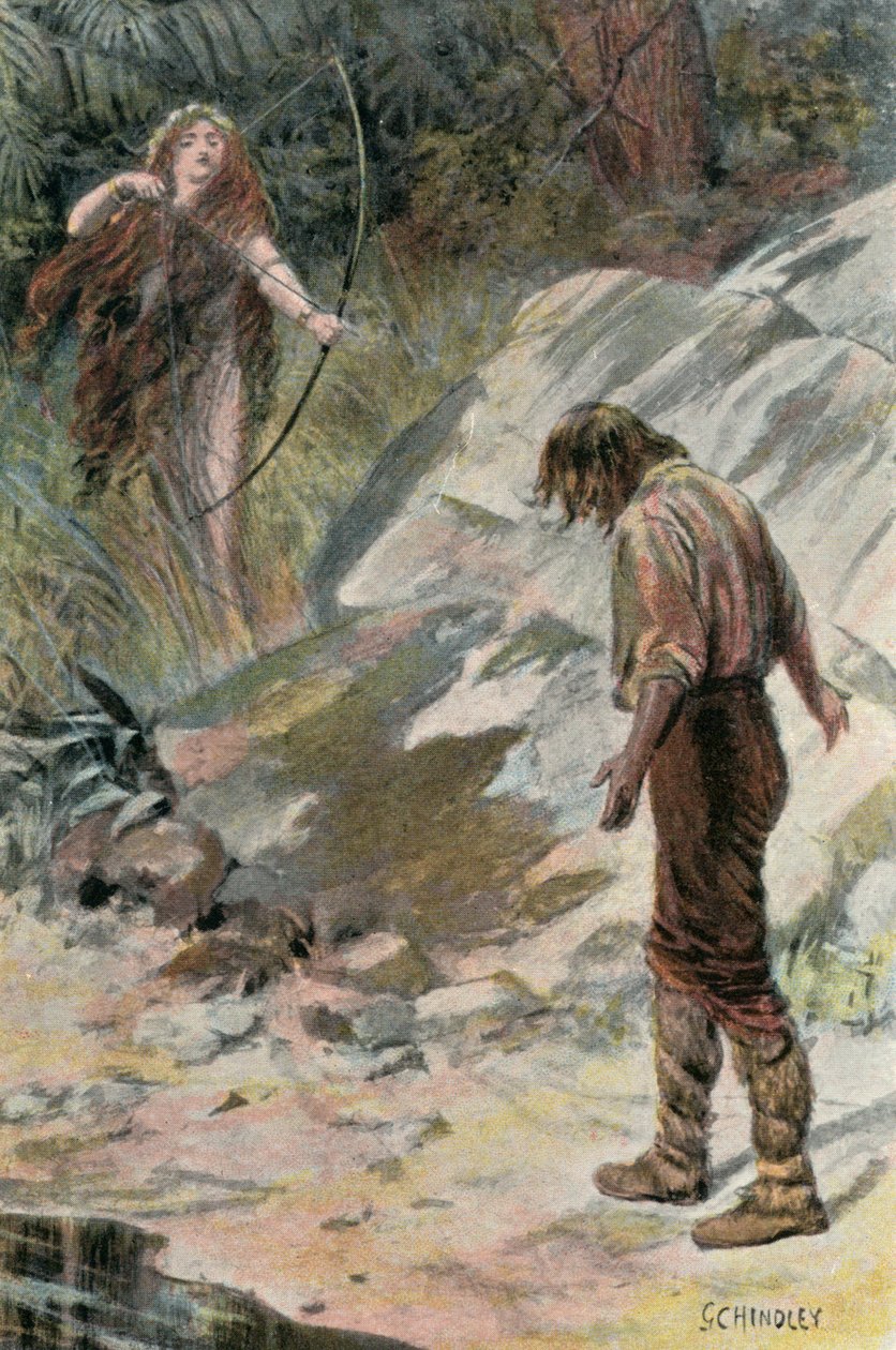 Kuvitus Westward Ho! Charles Kingsley (värilitografia) tekijältä Godfrey C. Hindley