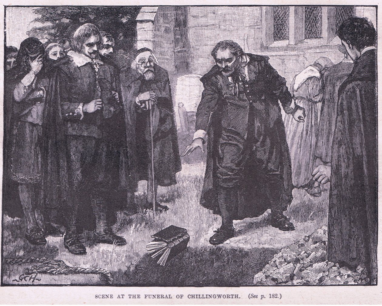 Kohtaus Chillingworthin hautajaisissa 1644 jKr tekijältä Godfrey C. Hindley