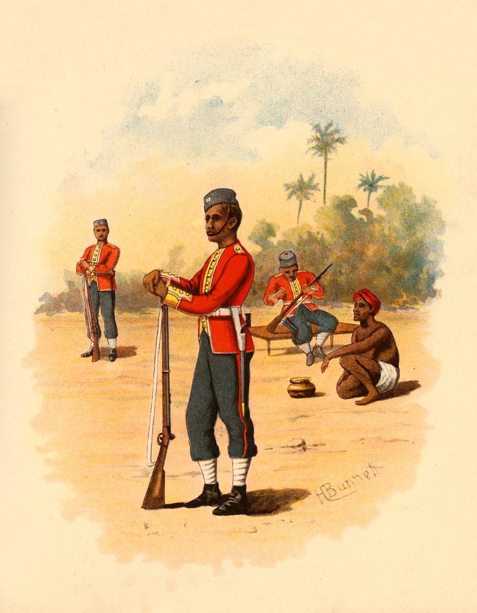 11. Bengalin syntyperäinen jalkaväki, 1890. tekijältä Godfrey Douglas Giles