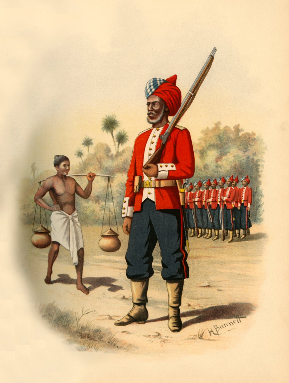 Ensimmäinen Madras Pioneers, 1890. tekijältä Godfrey Douglas Giles