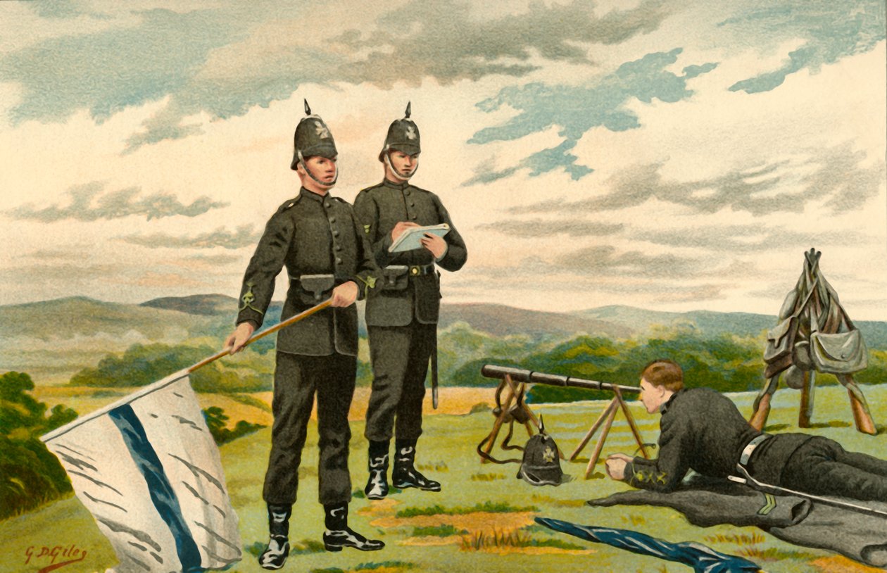 Ensimmäiset Middlesex Victoria -kiväärit - Vapaaehtoiset, 1890. tekijältä Godfrey Douglas Giles