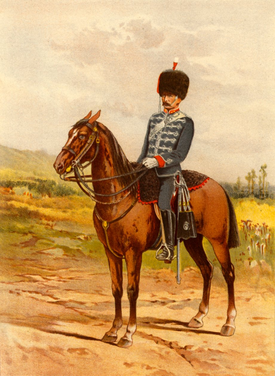 Kunniallisen tykistökomppanian ratsuväki, 1890. tekijältä Godfrey Douglas Giles