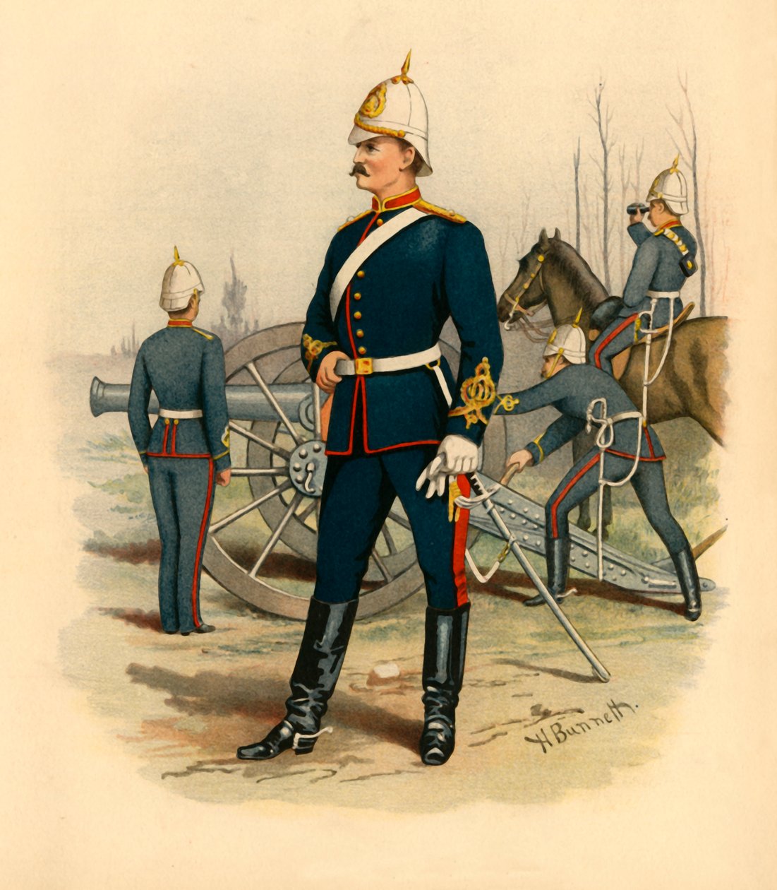 Viktoriaaninen tykistö, 1890. tekijältä Godfrey Douglas Giles