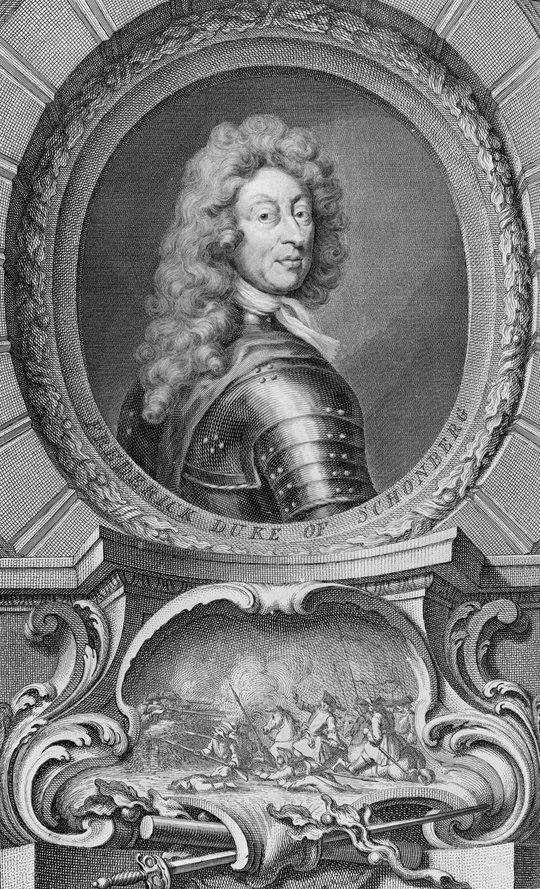 Frederick, Schombergin herttua (1615-90), kaiverrus Jacobus Houbraken (1698-1780) tekijältä Godfrey Kneller