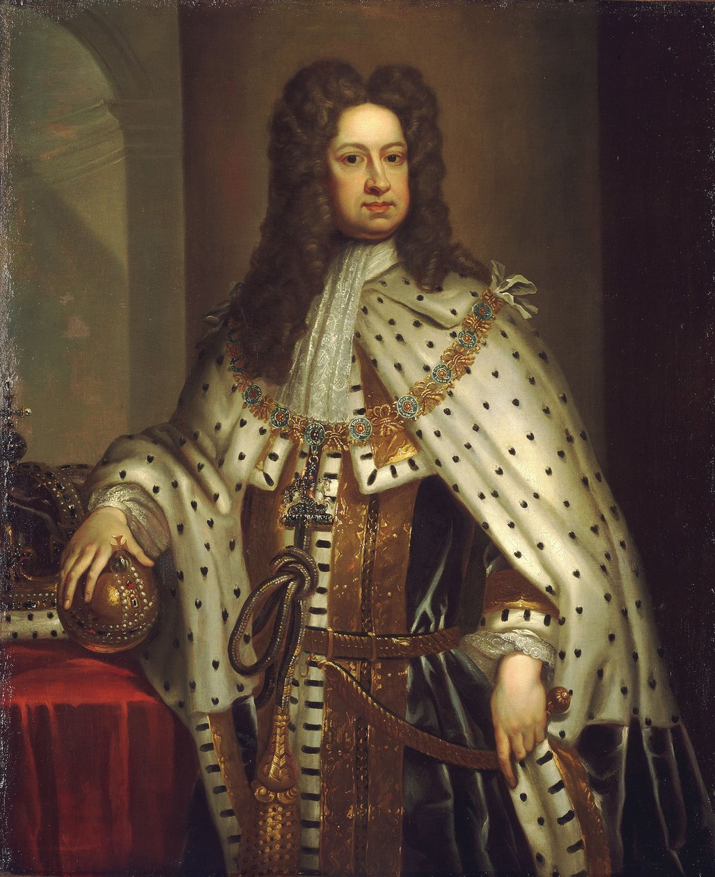 Yrjö I (1660-1727), noin 1714 (öljy kankaalle). tekijältä Godfrey Kneller