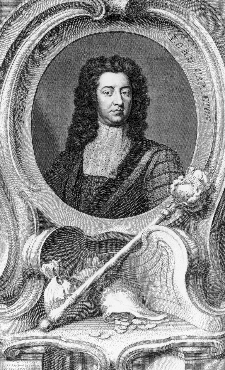 Henry Boyle, Lord Carleton kaivertanut Jacobus Houbraken, 1740 tekijältä Godfrey Kneller