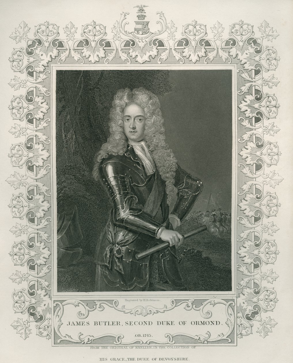 James Butler, Ormondin toinen herttua, Henry Robinsonin kaiverrus tekijältä Godfrey Kneller