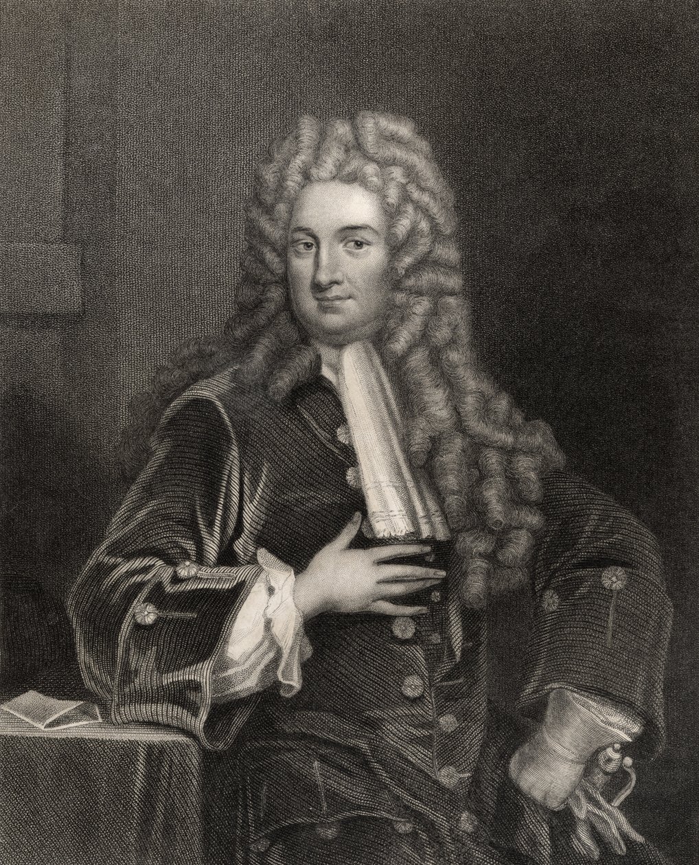 John Radcliffe, kaiverrettu H. Cook, "The National Portrait Gallery, Volume I", julkaistu noin 1820 tekijältä Godfrey Kneller