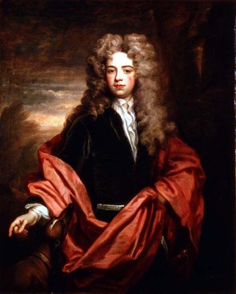 Muotokuva herrasmiehestä vinttikoiran kanssa tekijältä Godfrey Kneller