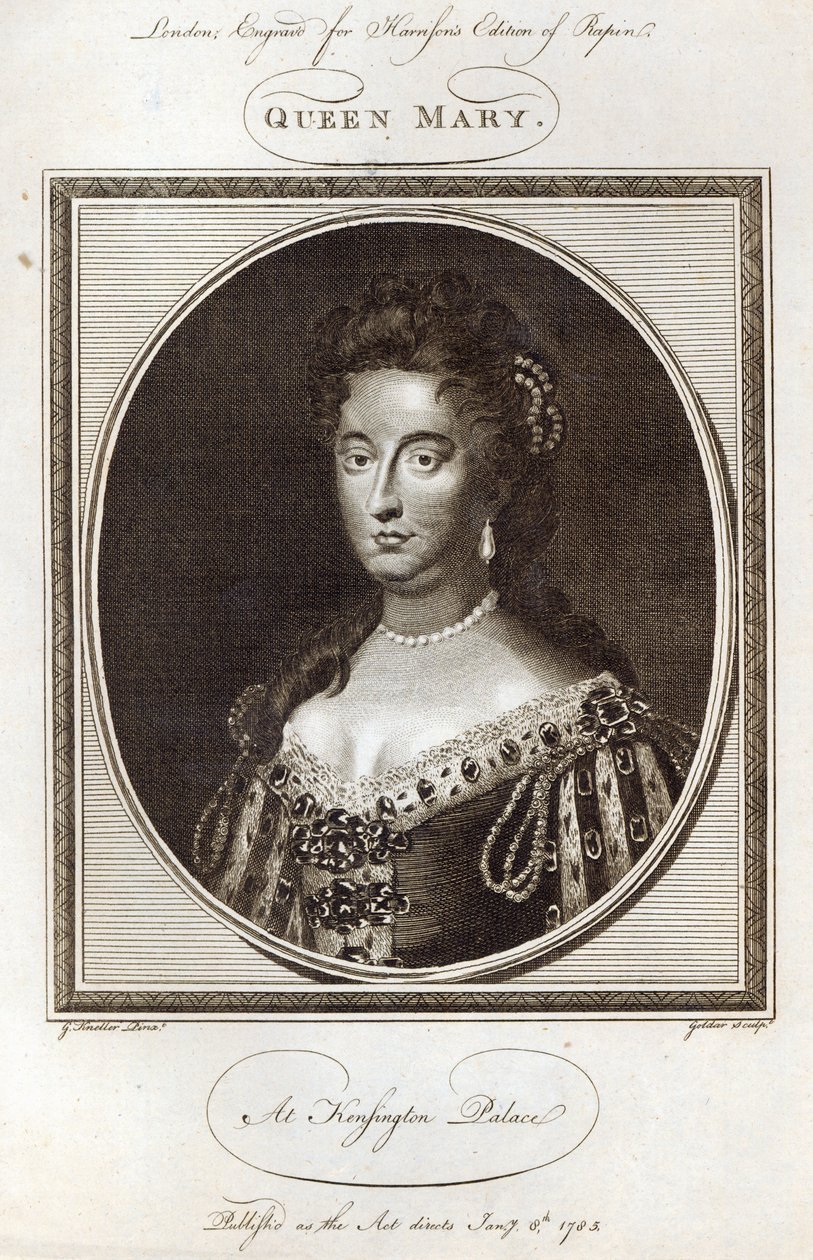 Queen Mary Kensingtonin palatsissa, kaiverrettu Harrison