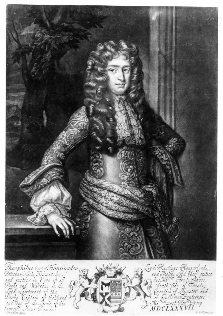 Theophilus Hastings, Huntingdonin seitsemäs jaarli (mezzotint) tekijältä Godfrey Kneller