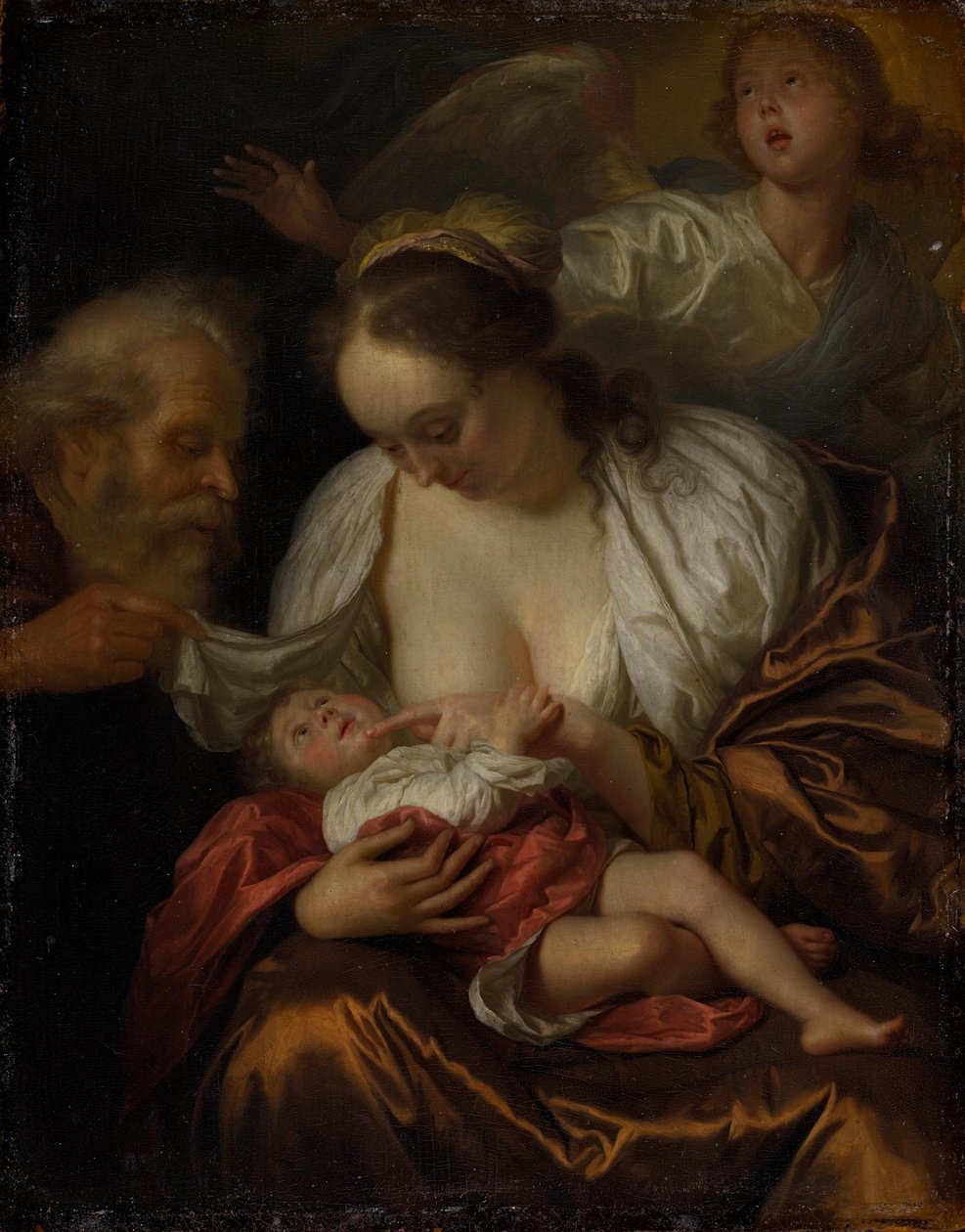 Pyhä perhe ja enkeli tekijältä Godfried Schalcken