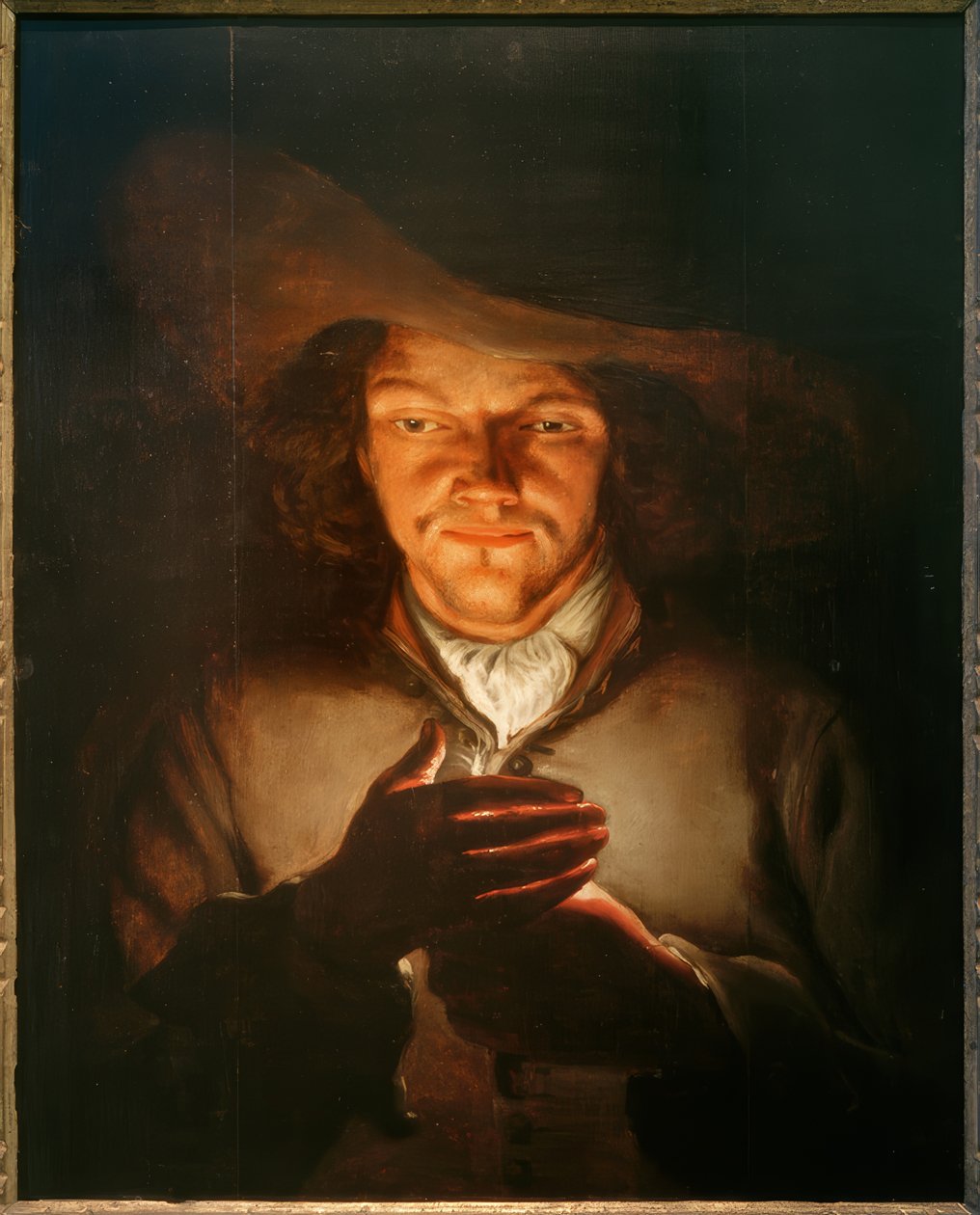 Mies kynttilän kanssa tekijältä Godfried Schalcken