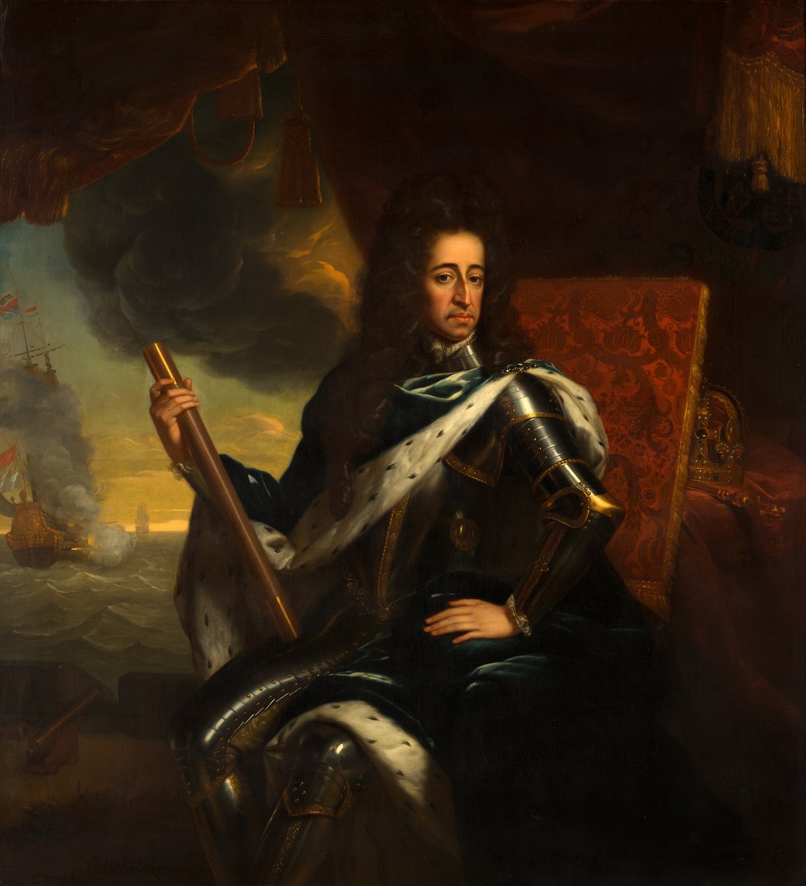 Käskynhaltija-kuningas Vilhelm III:n muotokuva (1650- 1702) tekijältä Godfried Schalcken