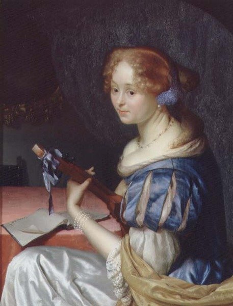 Luutonsoittaja (paneeli) tekijältä Godfried Schalcken