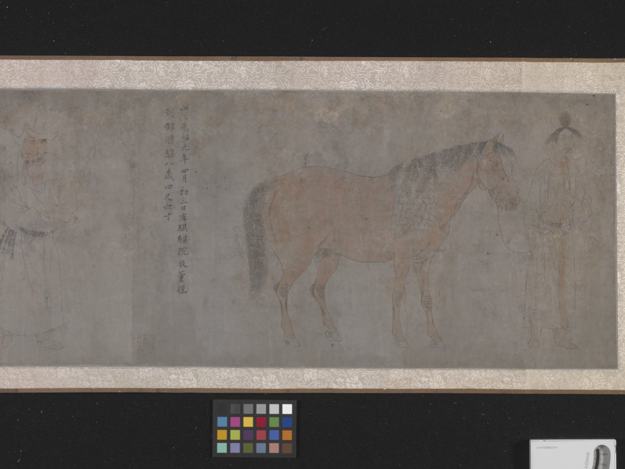 Five Tribute Horses (muste ja väri paperille) tekijältä Gonglin Li