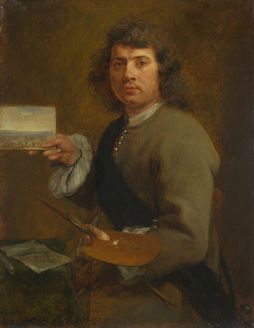 Robert van den Hoecken muotokuva 1622-1688. Sarjasta Viisi aistia, ennen vuotta 1661. tekijältä Gonzales Coques