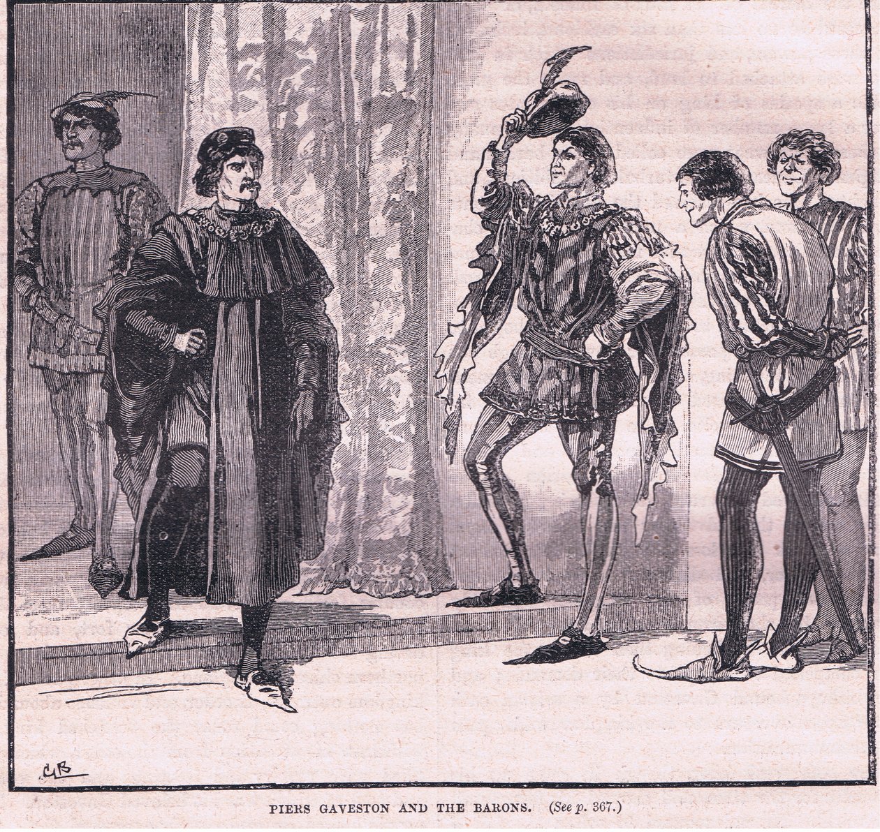 Piers Gaveston ja paronit 1309 jKr tekijältä Gordon Frederick Browne
